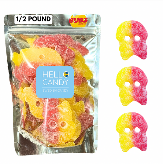 HELLO CANDY - BUBS Sour Skulls 0.5lb (Lemon & Raspberry)