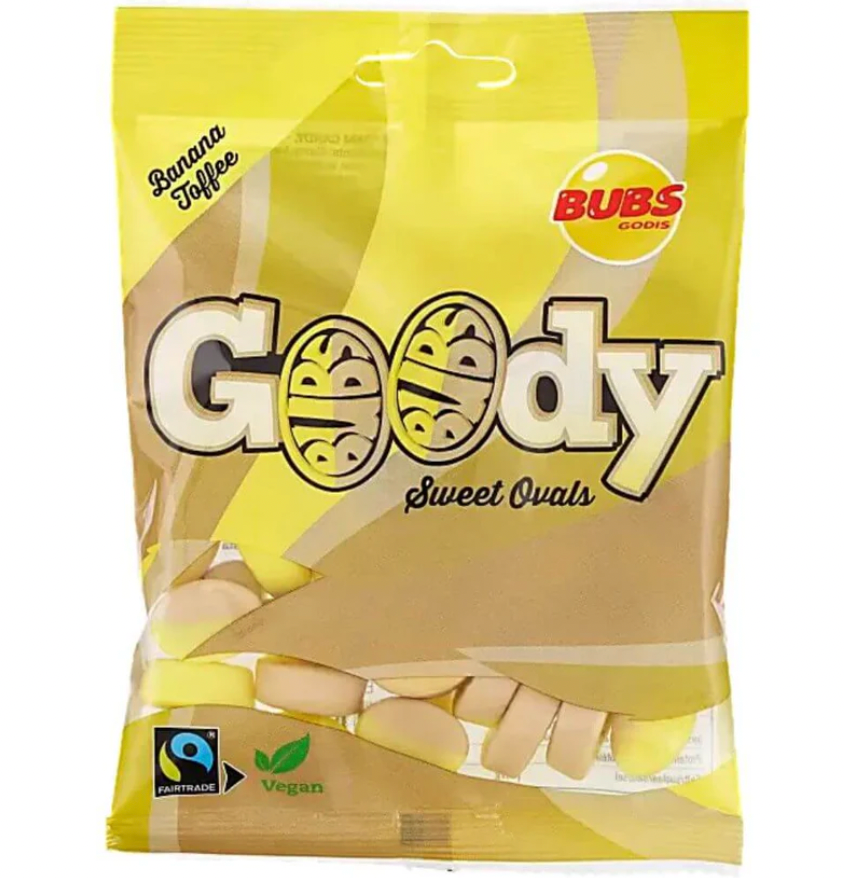 BUBS Banana Toffee Goody Sweet Ovals, 90g